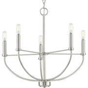 Leyden 5-Light Chandelier in Brushed Nickel