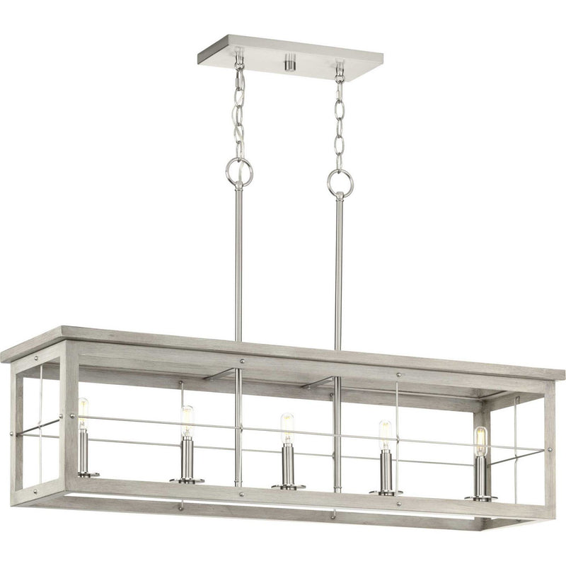 Hedgerow 5-Light Linear Pendant in Brushed Nickel