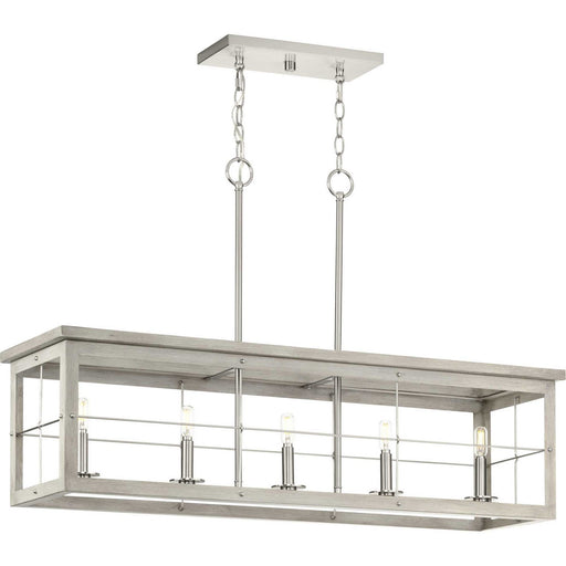 Hedgerow 5-Light Linear Pendant in Brushed Nickel