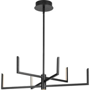 Pivot LED 6-Light Chandelier in Matte Black