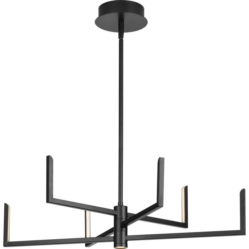 Pivot LED 6-Light Chandelier in Matte Black