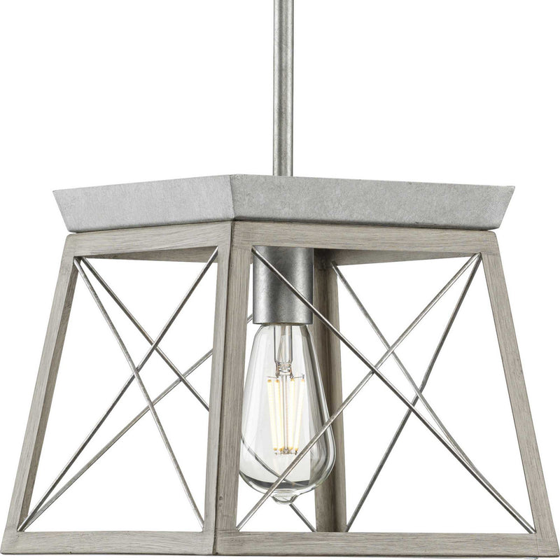 Briarwood One Light Pendant in Galvanized Finish
