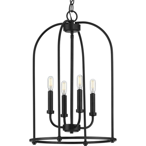 Leyden 4-Light Chandelier in Matte Black