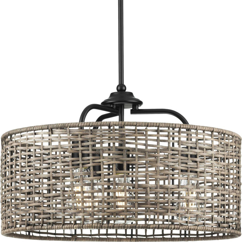 Lavelle 4-Light Drum Pendant in Matte Black