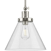Hinton 12" Seeded Glass Pendant in Brushed Nickel