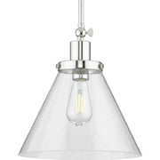 Hinton 12" Seeded Glass Pendant in Polished Nickel