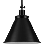 Hinton 12" Metal Shade Pendant in Matte Black