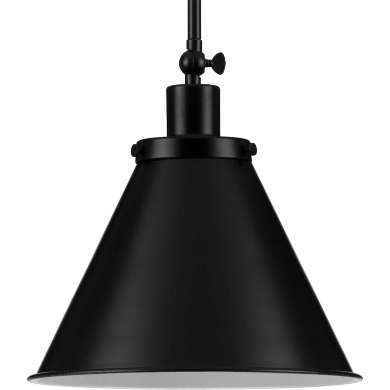 Hinton 12" Metal Shade Pendant in Matte Black