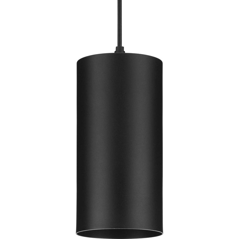 6-Inch Round Cylinder LED Outdoor Pendant in Matte Black
