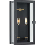 Stature 2-Light Medium Outdoor Wall Lantern in Textured Black