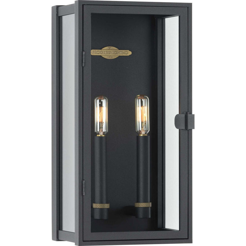 Stature 2-Light Medium Outdoor Wall Lantern in Textured Black