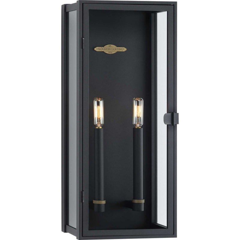 Stature 2-Light Large Outdoor Wall Lantern in Textured Black