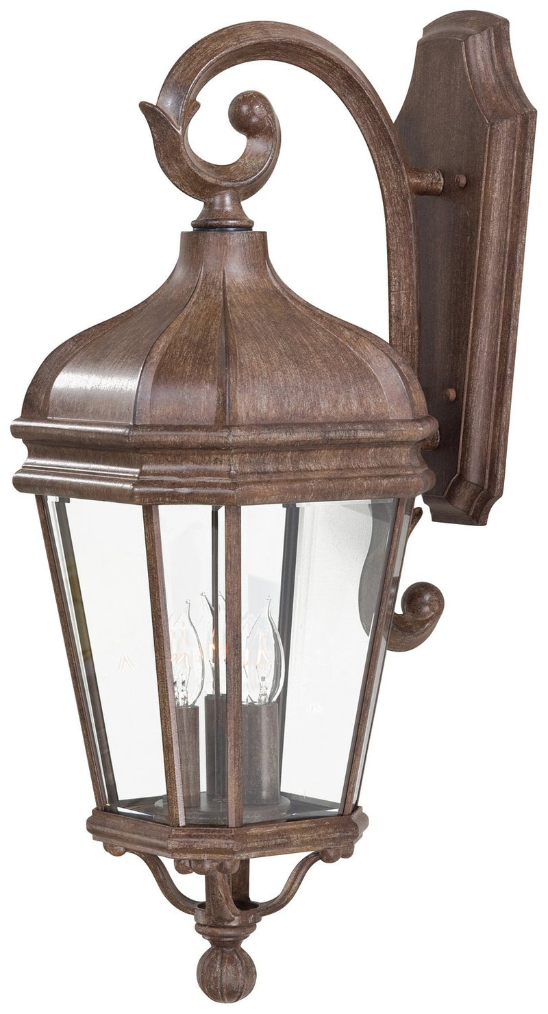 Harrison 3-Light Outdoor Wall Lantern in Vintage Rust