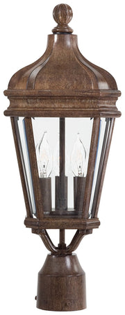 Harrison 3-Light 7.75" Outdoor Post Light in Vintage Rust