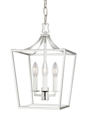 Southold Mini 3-Light Lantern Pendant in Polished Nickel