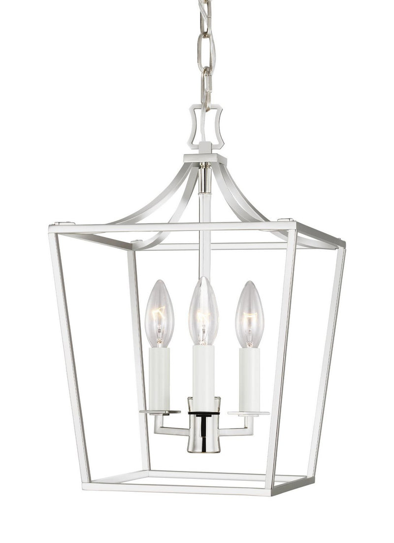 Southold Mini 3-Light Lantern Pendant in Polished Nickel