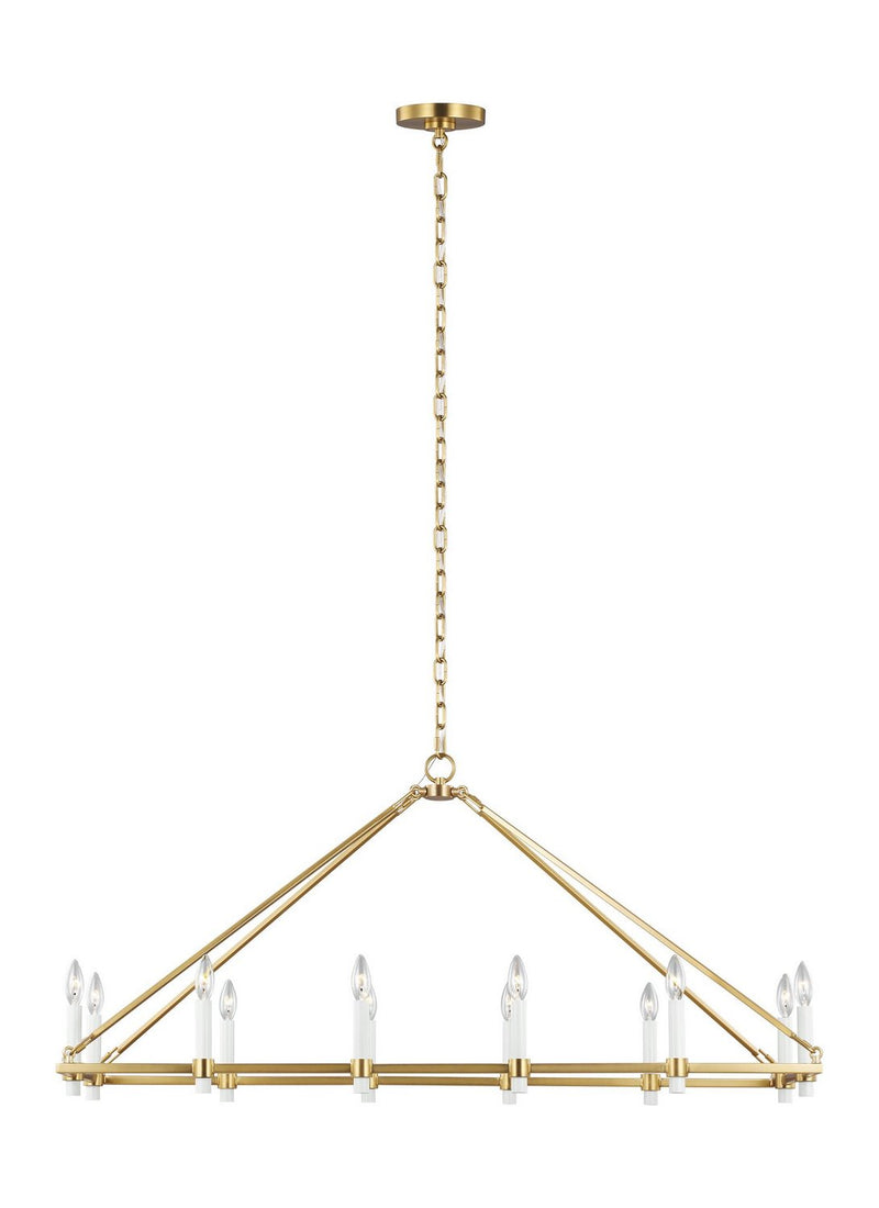 Marston 12-Light Linear Pendant in Burnished Brass