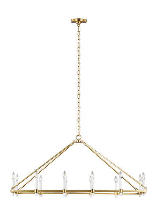 Marston 12-Light Linear Pendant in Burnished Brass