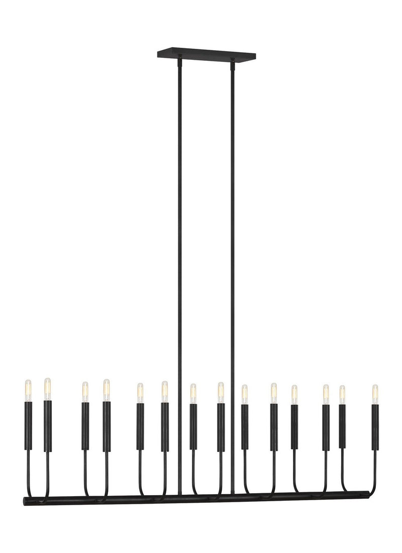 Brianna 14-Light Linear Pendant in Aged Iron
