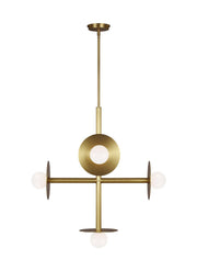 Nodes 5-Light Chandelier in Burnished Brass