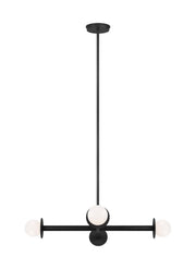 Nodes 4-Light Wide Chandelier in Midnight Black