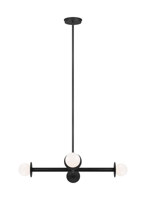 Nodes 4-Light Wide Chandelier in Midnight Black