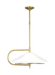 Gesture 2-Light Wide Pendant in Burnished Brass