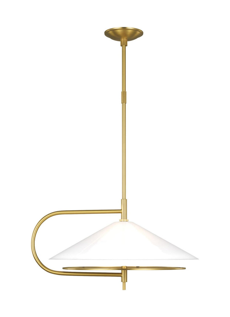 Gesture 2-Light Wide Pendant in Burnished Brass
