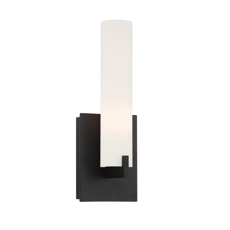 Tube Wall Sconce in Coal Black