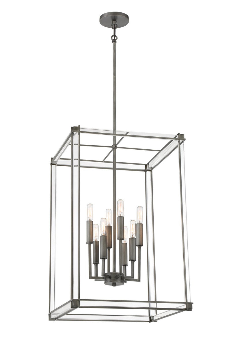 Langen Square 8-Light Lantern Pendant in Antique Nickel