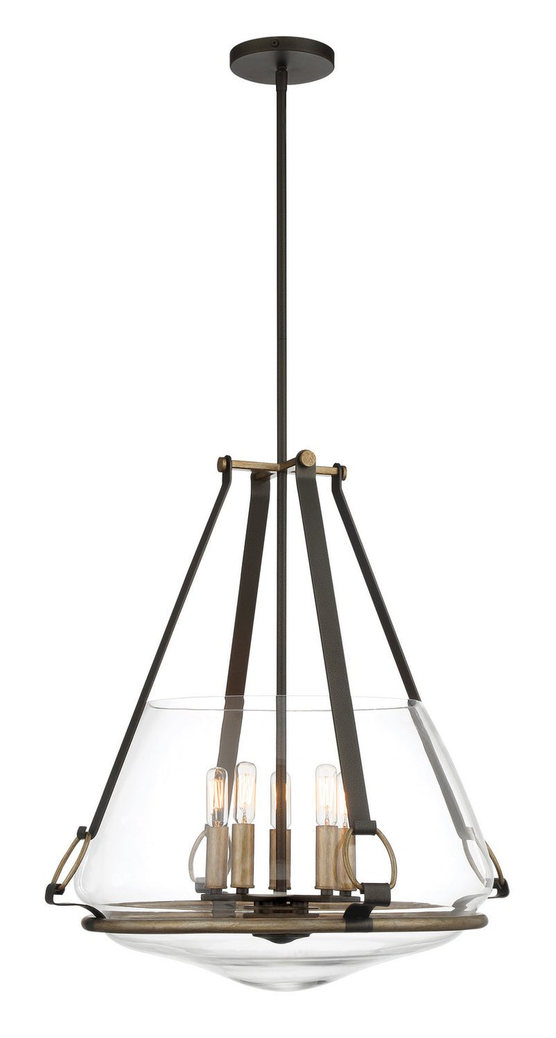Eden Valley 5-Light Pendant in Smoked Iron w/Aged Gold