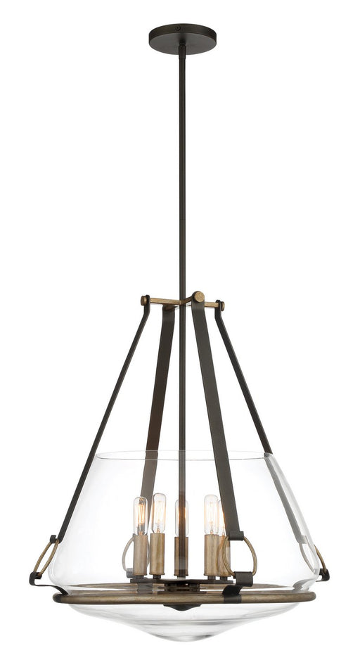 Eden Valley 5-Light Pendant in Smoked Iron w/Aged Gold