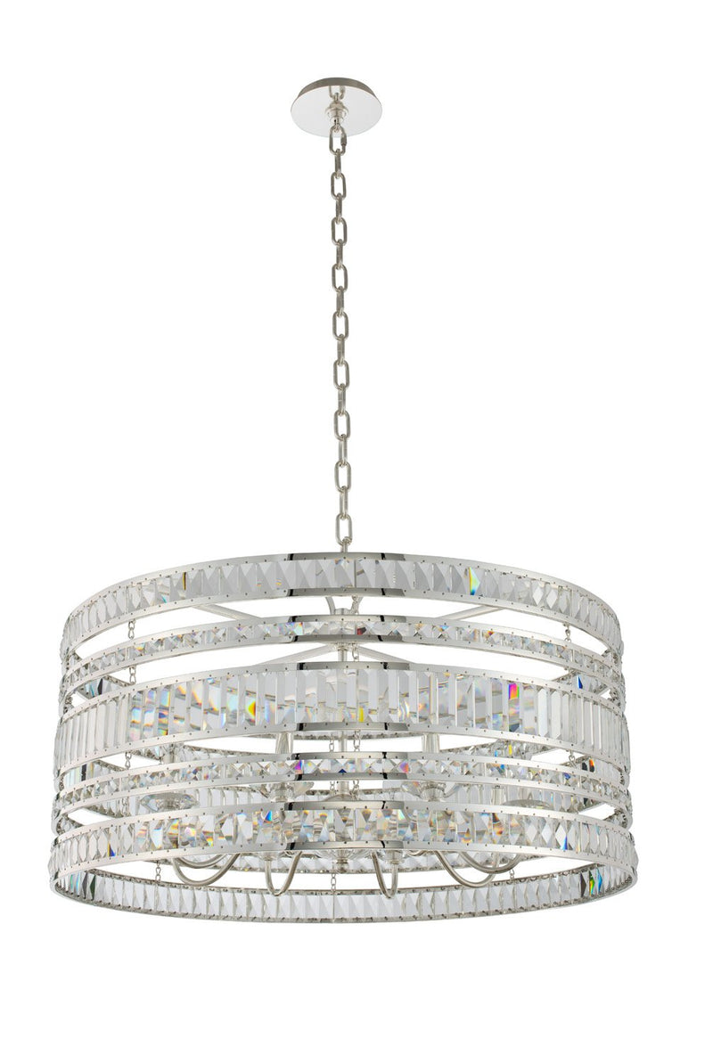 Strato 8-Light Chandelier in Polished Silver