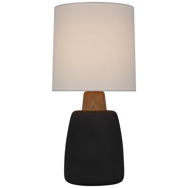 Aida LED Table Lamp in Porous Black and Natural Oak