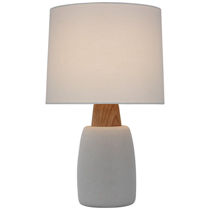 Aida LED Table Lamp in Porous White and Natural Oak