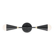 Lovell 2 Light Wall Sconce in Black / Satin Brass
