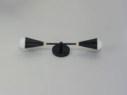 Lovell 2 Light Wall Sconce in Black / Satin Brass