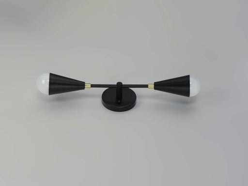 Lovell 2 Light Wall Sconce in Black / Satin Brass