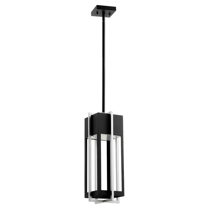 Al Fresco Pendant in Textured Black W/ Brushed Aluminum