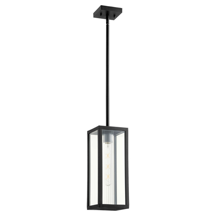Parks Soft Contemporary Pendant in Textured Black