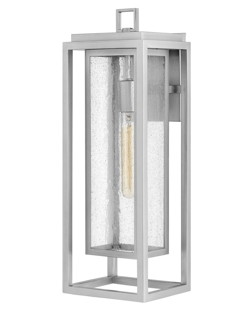 Republic Large Outdoor Wall Lantern in Satin Nickel