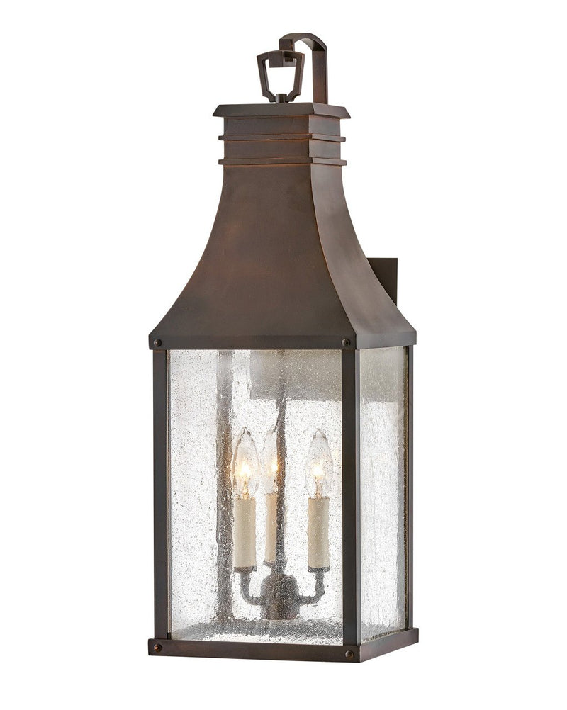 Beacon Hill Large 3-Light Outdoor Wall Lantern in Blackened Copper