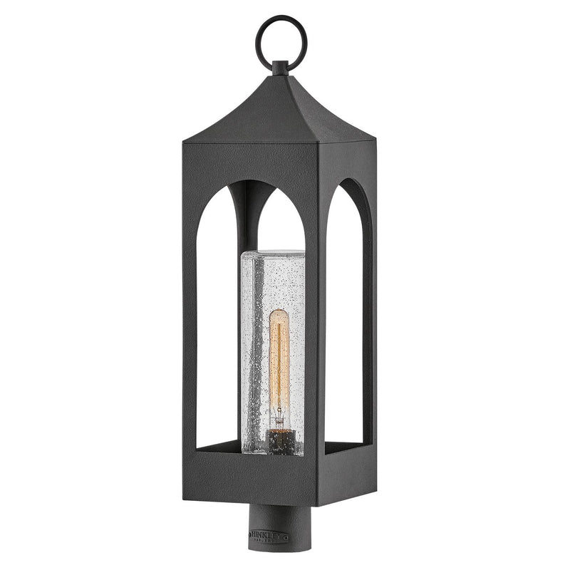 Amina Outdoor Post Light in Distressed Zinc