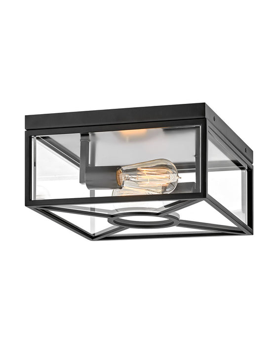 Brixton Two Light Flush Mount in Black - Lamps Expo