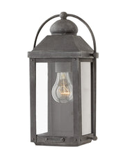 Anchorage Small Outdoor Wall Lantern in Aged Zinc