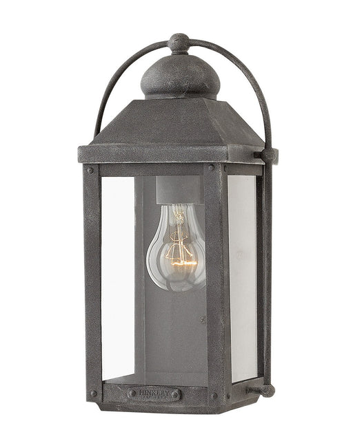 Anchorage Small Outdoor Wall Lantern in Aged Zinc