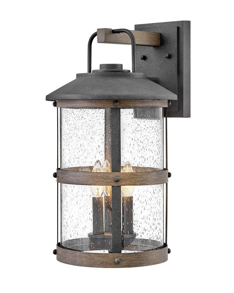 Lakehouse Large 3-Light Outdoor Wall Lantern in Aged Zinc
