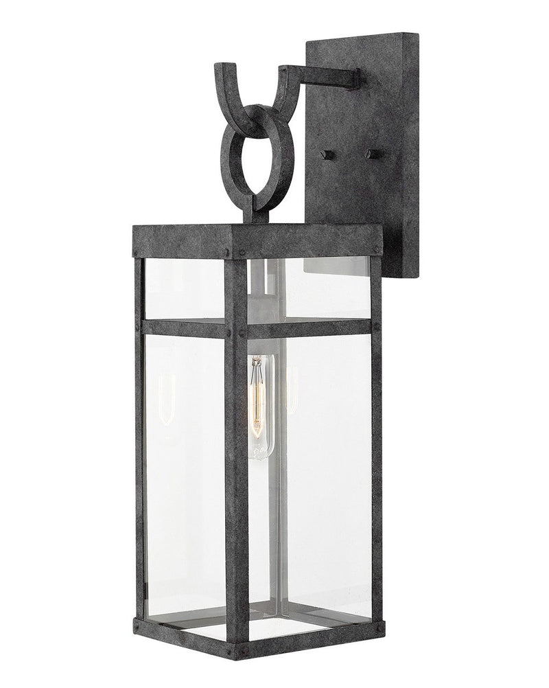 Porter Medium Outdoor Wall Lantern in Aged Zinc