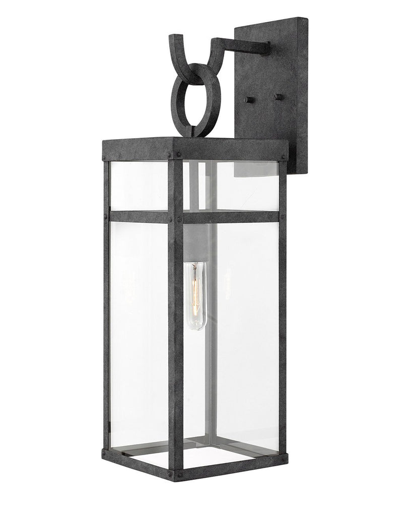 Porter Large Outdoor Wall Lantern in Aged Zinc