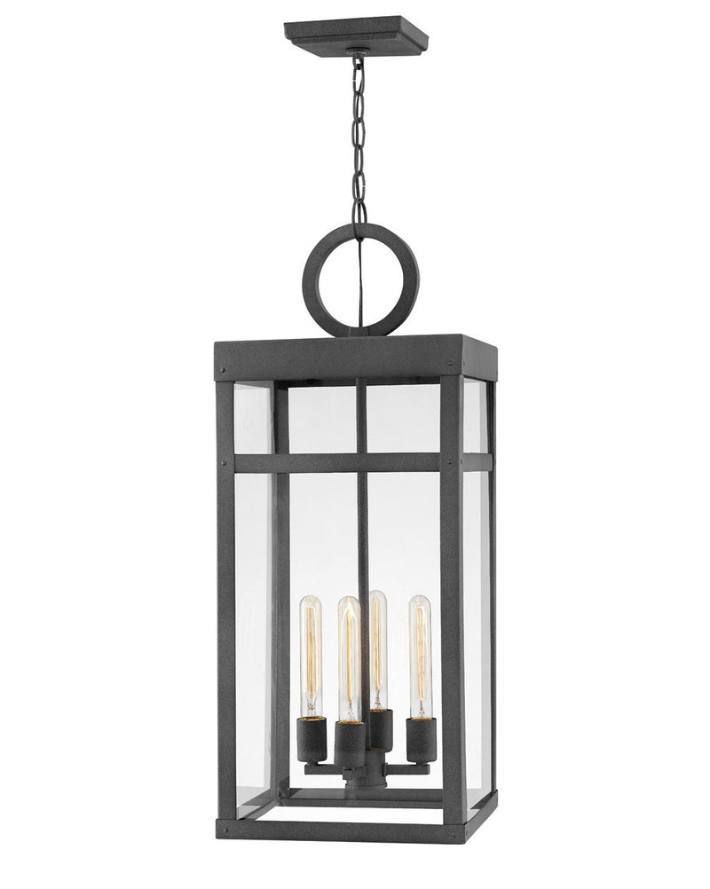 Porter 4-Light Outdoor Hanging Lantern in Aged Zinc